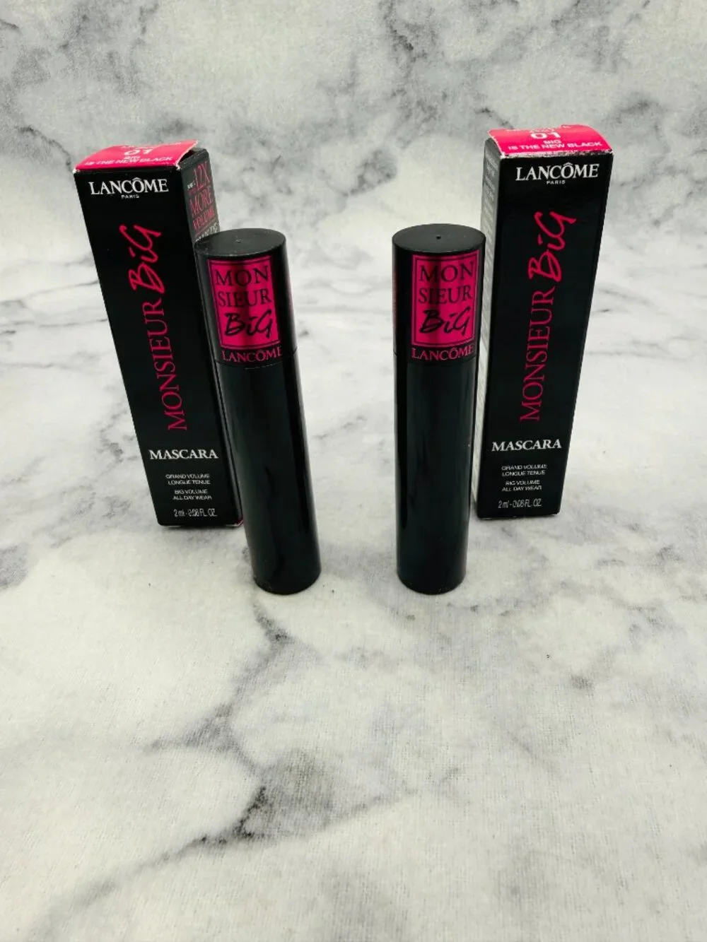 Lancome Beauty Gift Set-Monsieur Big Volume Mascara 01 Big,Travel-2pc-BOXED-NEW